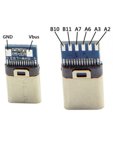 Módulo conector macho USB-C 3 1 24 pin
