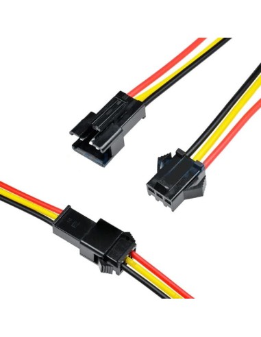 Conectores JST macho y hembra 3 vias c/cable 30cm