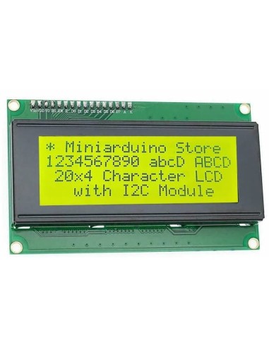 Display LCD amarillo 4 Líneas y 20 caracteres I2C