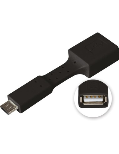 Adaptador OTG a Micro USB flexible negro