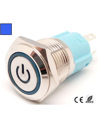 Interruptor Off-On SPDT  LED 220V Azul 16mm