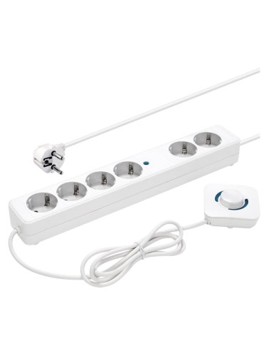 Regleta 1E 2S  4S Schuko con interruptor de pie