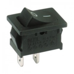 Interruptor basculante rectangular doble, negro 250V/15A